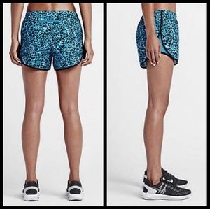 NWT Nike dri-fit blue leopard print running shorts